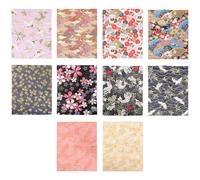 Hemobllo Tiras de Tela para Costura Artesanal de Algodón 10 Piezas Tela para Acolchar DIY Estampado Japonés Material para Patchwork y Muñecas para Manualidades en Casa Estilo Aleatorio