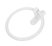 Hemobllo Toallero de Anilla Adhesivo de Aluminio Blanco Soporte Resistente para Toallas de Mano Pared Organizador Compacto para Baño Diseño Minimalista Ahorra