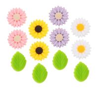 Hemobllo Topes Protectores de Silicona para Puntas de Agujas de Tejer 12 Piezas Diseño de Margaritas y Hojas Colores Variados Accesorios Antideslizantes para Tejido y Crochet Doméstico