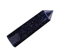 Hemobllo Varita de Piedra de Cristal Natural Azul Hexagonal Pulida de 6-7 CM para Yoga, Decoración de Escritorio y Colección de Cristales