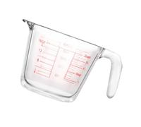 Hemobllo Vaso Medidor de Vidrio Graduado con Mango Aislante Taza Grande para Cocina Medición Clara para Leche Miel Vinagre y Salsas Fácil de Limpiar y Reutilizable