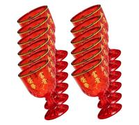 Hemobllo Vasos de Plástico Rojo para Boda 12 Pcs 40 Ml Copas de Licor Chinas para Banquete Fiesta Recepción Decorativas