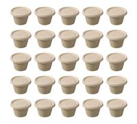 Hemobllo Vasos Desechables para Condimentos Tapa 4 Oz 50 Unidades Biodegradables de Pulpa de Papel Natural Contenedores para Salsa y Aperitivos Aptos para Comida para Llevar