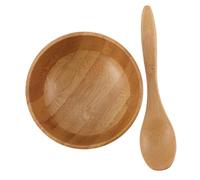 Hemobllo y Cuchara de Bambú Natural Juego de Cuenco Mini Tamaño para Mascarillas Faciales Kit para Cuidado Piel Femenino, Uso Doméstico y DIY de Maquillaje