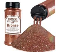 HEMOER Bronce Purpurina holográfica ultrafina 140g, Purpurina en polvo iridiscente metálica para Manualidades, Vasos, Resina, artes de pintura, Epoxi, Cosméticos
