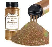 HEMOER Champán Purpurina Holográfica Ultrafina 140g, Purpurina en Polvo Iridiscente Metálica para Manualidades, Vasos, Resina, artes de Pintura, Epoxi, Cosméticos