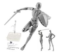 Hemore Modelo de Cuerpo de maniquí, Figura de acción del Cuerpo Masculino de 15 cm/5.9 Pulgadas con Soporte de Pedestal, Gestos móviles Modelo del Cuerpo de Figura para Dibujar, Pintar, Dibujar