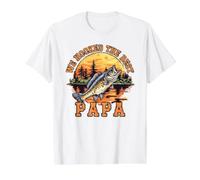 Hemos enganchado al Mejor papá de la Historia pescando el Día del Papá Camiseta gráfica económica, Hombre, Blanco, L