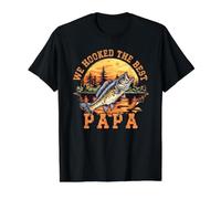 Hemos enganchado al Mejor papá de la Historia pescando el Día del Papá Camiseta gráfica económica, Hombre, Negro, S