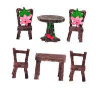 HEMOTON 1 Juego Sillas En Miniatura para Manualidades Accesorio De Mini Muebles Mini Muebles De Jardín De Juguete Miniaturas Mesa En Miniatura Resina Coffee 6 Piezas