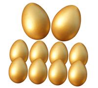 HEMOTON 10 Piezas 10 Adornos de Huevo de Pascua Dorados de Madera para Bricolaje, Decoración DIY para Fiesta de Pascua, Set de 10 Piezas para Manualidades y Decoración Interior y Exterior