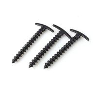 HEMOTON 10 Piezas Clavijas para Tienda de Campaña, Estacas de Nailon Negro | Atornillables para Nieve y Barro, Soporte Antiviento, Kit Ligero Reutilizable para Jardín y Estructuras