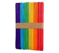 HEMOTON 100 Palitos de Helado de Madera de Colores Diseño Colorido, Ligeros y Versátiles para Manualidades Infantiles y Actividades Escolares en Familia