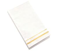 HEMOTON 100piezas Servilletas de Papel Dorado para Bodas Blancas Servilletas Desechables para Fiestas de Compromiso y San Valentín