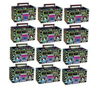 HEMOTON 12 piezas Caja de Retro de Cajas Portátiles para Dulces y Galletas Contenedores Multiusos con Diseño de Cinta de Casete para Fiestas y Regalos Originales