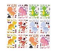 HEMOTON 12hojas Pegatinas de Rompecabezas de Dinosaurios para Hacer Tú Mismo de Pegatinas de Dinosaurios para Manualidades y Regalos de Fiesta de Divertidas