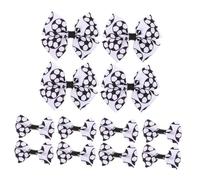 HEMOTON 12piezas Pinzas Pelo Forma de Balón de Fútbol Lazos de Cinta para Niñas Accesorios de Peinado para Fiesta o Escuela Unidades