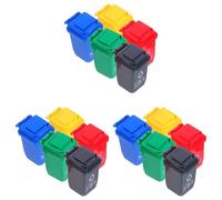 HEMOTON 15 Piezas Mini Cubos Basura Reciclaje para Muñecas Contenedores Simulación Reciclaje Accesorios Limpieza Educativo