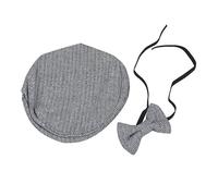 HEMOTON 1juego Conjunto De Sombrero y Pajarita para Fotografía De Recién Nacido Accesorios De Algodón para Bebés Diseño De Caballero Blanco y Negro para Sesiones De Fotos Creativas
