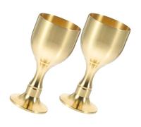 HEMOTON 2 Copas de Latón Dorado para Uso Ceremonial y Religioso, Duraderas, Fáciles de Limpiar, Diseño Único y Capacidad Adecuado para Ofrendas y Celebraciones