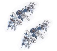 HEMOTON 2 Parches de Flores Bordadas Apliques de Lentejuelas en Poliéster para Ropa, Textura Gruesa y Diseño Claro, Ideales para Vestido Formal y Bricolaje