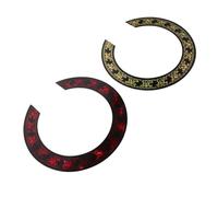 HEMOTON 2 piezas Adhesivos para Guitarra Calcomanías Autoadhesivas para Decoración de Roseta y Sonido Anillos Decorativos para Guitarra Acústica Clásica y Ukelele Diseño Dorado y Rojo