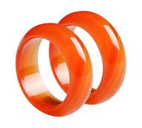 HEMOTON 2 piezas Anillos de Ágata Roja Natural Diseño Único para Compromiso y Bodas para Él y Ella Bandas Elegantes Resistentes al Desgaste para Ocasiones Especiales