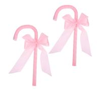 HEMOTON 2 Piezas Bastón de Baile para Lazo Elegante Accesorio de Muleta para Actuaciones y Cosplay para Fiestas y Espectáculos Prop de Baile de Plástico Rosa