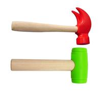 HEMOTON 2 Piezas de Madera para Juguetes de Martilleo y Golpeo Mallets Pequeños de Colores Verde y Rojo Herramientas Simuladas para y Aprendizaje Científico Portátiles para Interiores y