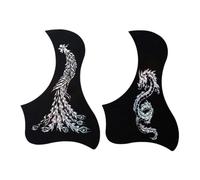 HEMOTON 2 Piezas Golpeador Autoadhesivo Para Guitarra Exquisito Golpeador Placa Protectora Antirayaduras Para Decoración De Guitarra Folk Diseño De Dragón y Fénix