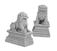 Hemoton 2 Piezas Mini Figuras de león de Piedra guardián Estilo Chino Fu Foo Perros estatuas par ardening Figuras de león Feng Shui decoración