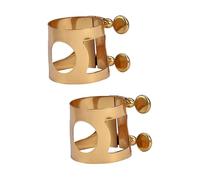 HEMOTON 2 Piezas Saxofón rodillo presión la plataforma ligadura óptima ligadura clarinete saxo tenor tarjetas reemplazar clips latón Boquilla Accesorios