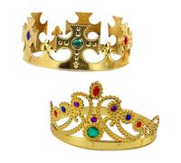 HEMOTON 2 Piezas Tiara De Festiva Coronas De Halloween Víspera De Todos De Rey y Reina Del Baile De Graduación Cosplay Disfraz De El Plastico