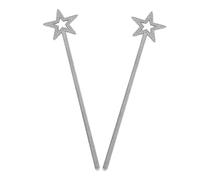 HEMOTON 2 Varitas de Hada Estrella Plateadas para Niñas, Accesorios de Cosplay y Disfraces Infantiles, Palitos Mágicos para Actuaciones y Fiestas de Carnaval