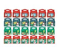 HEMOTON 24 Piezas Cajas Creativas para Dulces Navideños Bonitas Cajas para Galletas Colores Surtidos para Regalos para Decoraciones Navideñas y Empaquetar Dulces Color Aleatorio