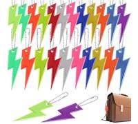 HEMOTON 24 Piezas Llavero Reflector para Mochila PVC Relámpago, Colgante | Pvc, Diseño Reflectante y Colores Vivos, Fácil de Llevar y Fijar, Uso Diario y Nocturno