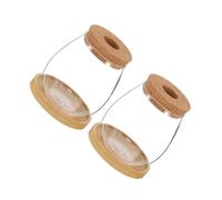 HEMOTON 2juegos Maceta De Hidropónica Jarrón para Plantas De Interior Base De Bambú Tapa De Corcho Decoración De Escritorio para Jardín De Interior