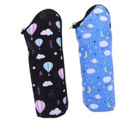 HEMOTON 2piezas Bolsas Térmicas para Biberones Bebés Portátiles con Asa para Cochecito Aislamiento De Leche Práctica Funda para Alimentación Viaje Mediano Azul y Blanco