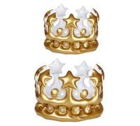 HEMOTON 2Piezas Coronas Inflables para Accesorios de Fiesta de Cumpleaños Diademas Doradas Divertidas para Fotografía y Celebraciones