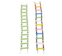 HEMOTON 2piezas Escalera De Madera para Trepar Loros y Periquitos Puente Colgante para Parque Pájaros Escaleras Interactivas para Jaula De Pájaros