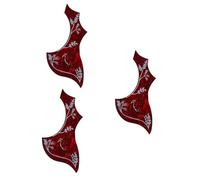 HEMOTON 3 de Guitarra Autoadhesivos de Pvc con Forma de Ala para Guitarra Acústica Color Rojo Oscuro.