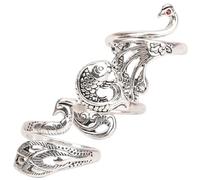 HEMOTON 3 Piezas Anillos de Tensión de Crochet Diseño Vintage de Aleación en Forma de Animal, Ajuste Cómodo y Regulable para Profesionales y Principiantes en Tejido y Costura