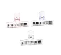 HEMOTON 3 Piezas Clips para Notas Musicales de Acrílico Transparente de Soportes para Partituras Accesorios para Piano Estudiantes y Profesionales Diseño Creativo y Ligero