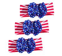 HEMOTON 3 Piezas Diadema de Estrellas y Rayas Día Independencia Diadema para Bebés para Celebraciones Patriotas
