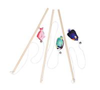 HEMOTON 3 Piezas Kitten Teasing Sticks con Catnip y Sonido Varitas Resistentes Mordeduras para Jugar con Gatos Bebés Diseño Pescado Ligero y Portátil para Interior Color