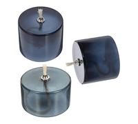 HEMOTON 3 Piezas Lámparas de Aceite Recargables Vidrio Transparente Gris Oscuro con Mecha de Algodón, Candelabros Pequeños y Medianos para Decoración de Bodas, Centros de Mesa y Comedor