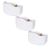 HEMOTON 3 Piezas Organizador de Pared Blanco para Mando a Distancia Diseño Vertical y Múltiples Compartimentos de Ps Bamboo para Dormitorio y Oficina