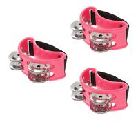 HEMOTON 3 Piezas Sonajero De Campana De Pie Juguetes Musicales Juego Infantil Accesorios Para Ukelele Instrumento Musical Rosa Tambor Cajon Mano El Plastico Niño