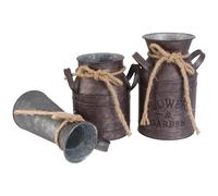 Hemoton 3 Piezas Vintage florero de Hierro, Jarra de Leche, jarrón de Leche, Estilo rústico, jarrón de Flores, Cubo de Metal, cubremo, Maceta Decorativa para jardín, salón decoración de Mesa