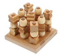 HEMOTON 3D Ajedrez Sudoku de Bambú para Niños Pequeños, Juego Educativo de Entrenamiento Lógico, Tablero 3D Tictactoe para Desarrollo Mental, Uso Familiar y Viajes